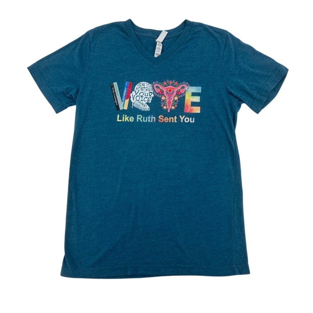 Bella Canvas Vote Like Ruth Sent You Graphic V-Neck Tee Medium